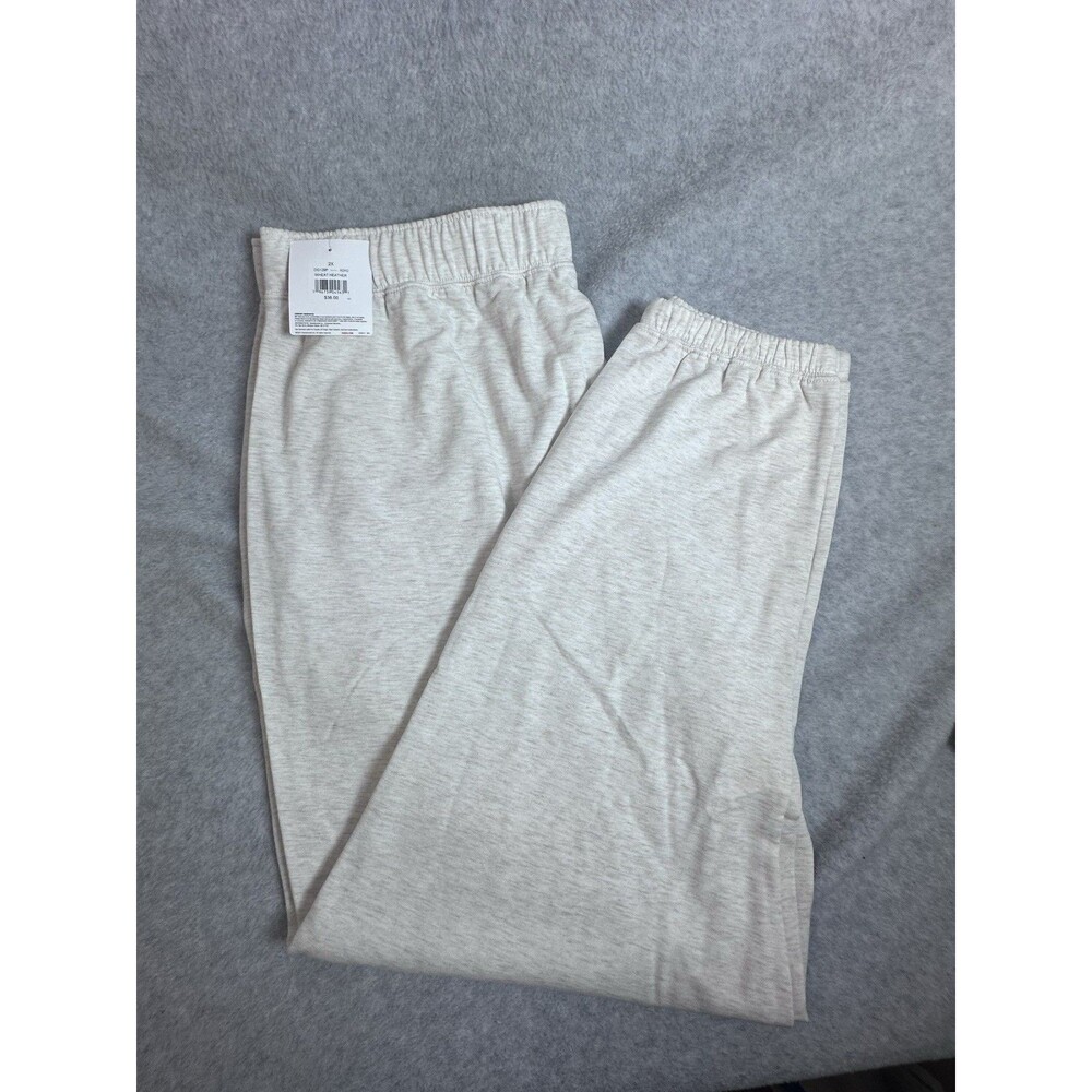 Hanes Women's Plus 2X Lounge Pajama Travel Pants Ivory Elastic Soft MSRP $36 NWT
